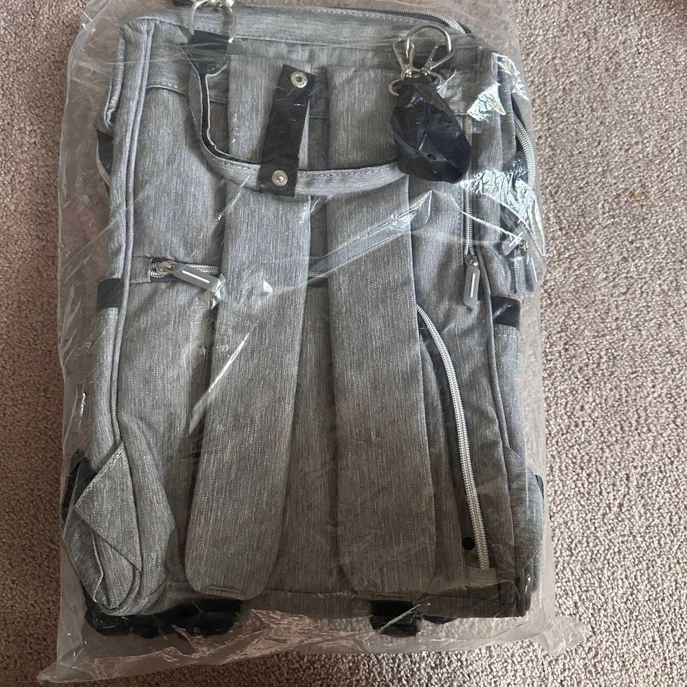 Diaper Bag Backpack , Gray Adjustable Spacious Un… - image 2